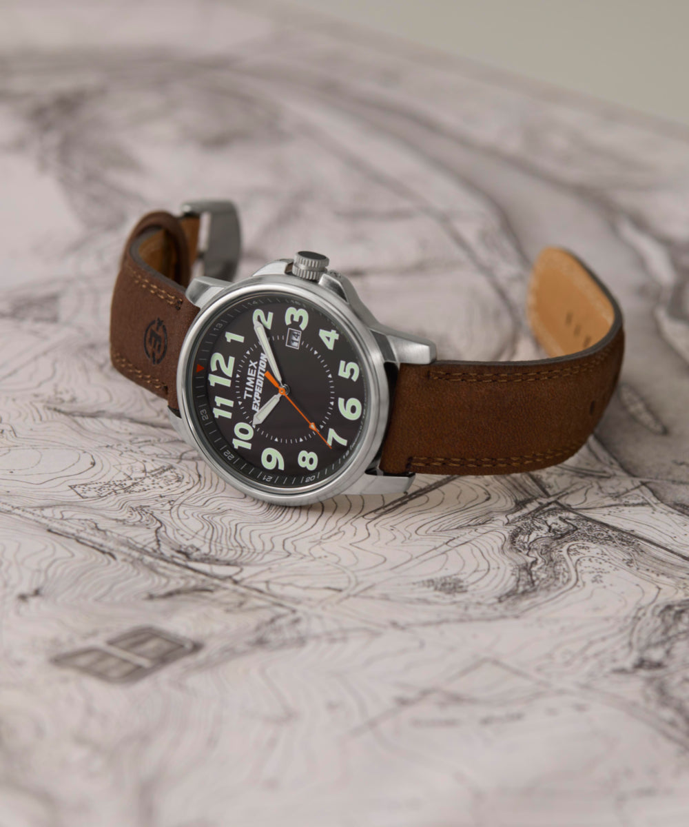 Expedition Metal Field 40mm Leather Strap Watch - Image 6