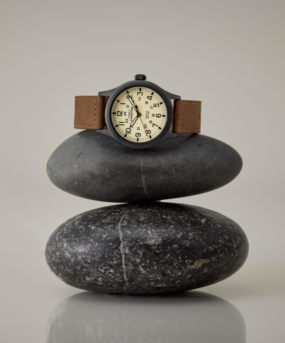 Expedition Scout 40mm Leather Strap Watch - Image 6