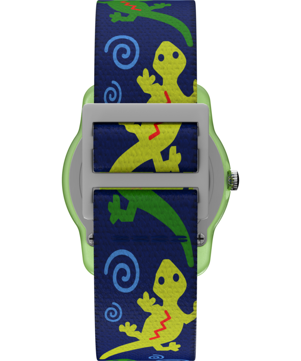 TIMEX TIME MACHINES® 29mm Green Gecko Elastic Fabric Kids Watch - Image 3
