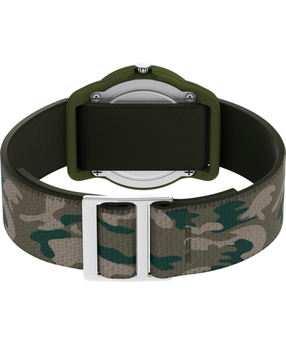 TIMEX TIME MACHINES® 29mm Green Camo Elastic Fabric Kids Watch - Image 4