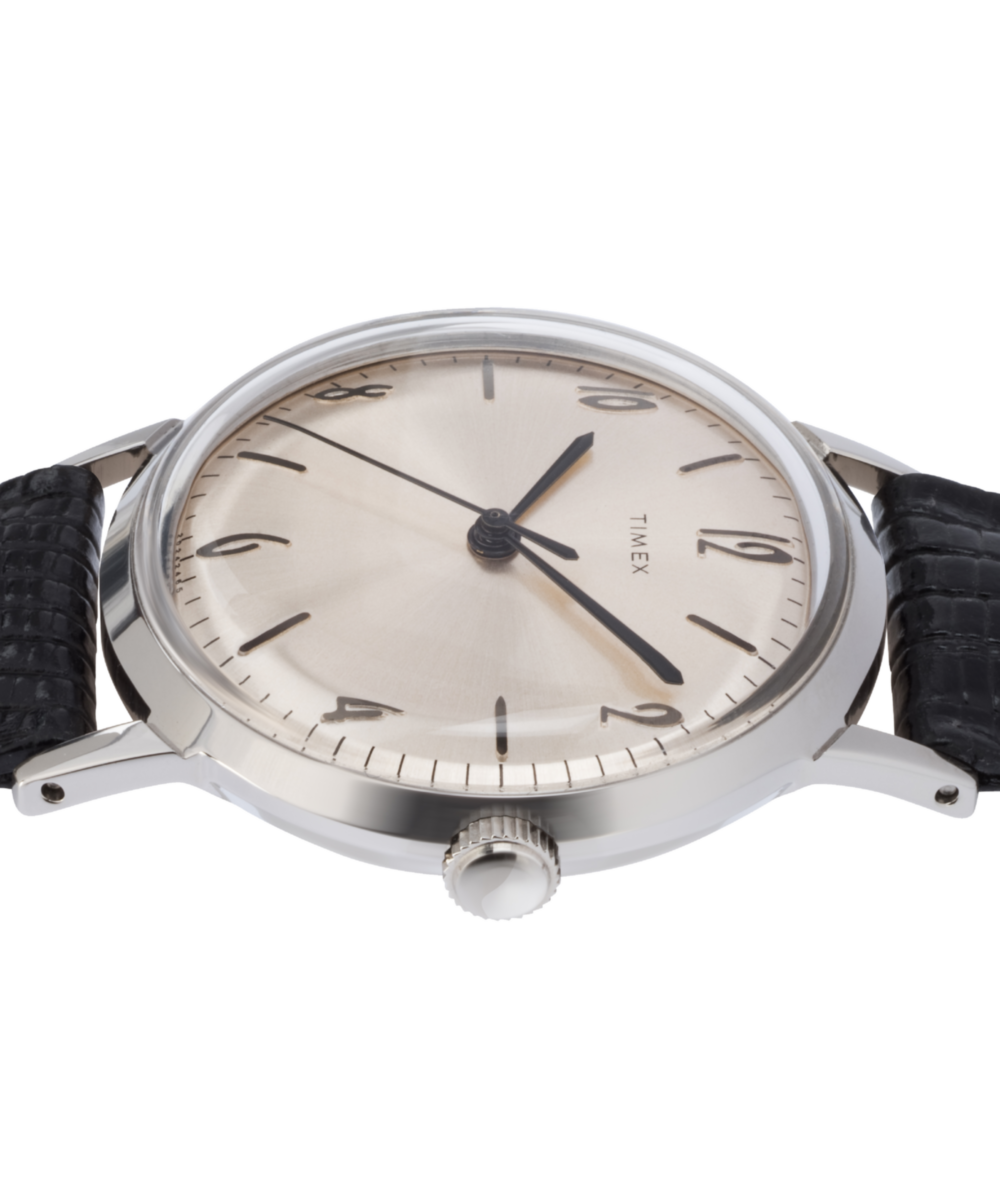 Marlin® 1965 Reissue Hand-Wound 34mm Leather Strap Watch - Image 2