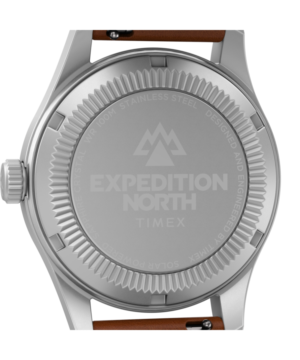 Expedition® Field Post Solar 36mm Eco-Friendly Leather Strap Watch - Image 4