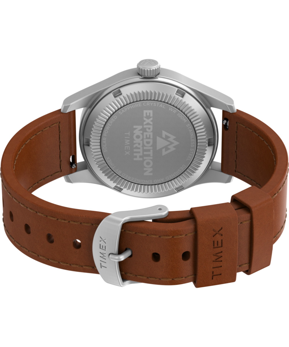 Expedition® Field Post Solar 36mm Eco-Friendly Leather Strap Watch - Image 5