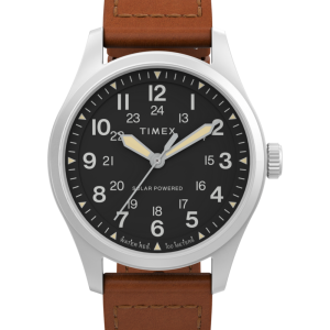 Expedition® Field Post Solar 36mm Eco-Friendly Leather Strap Watch