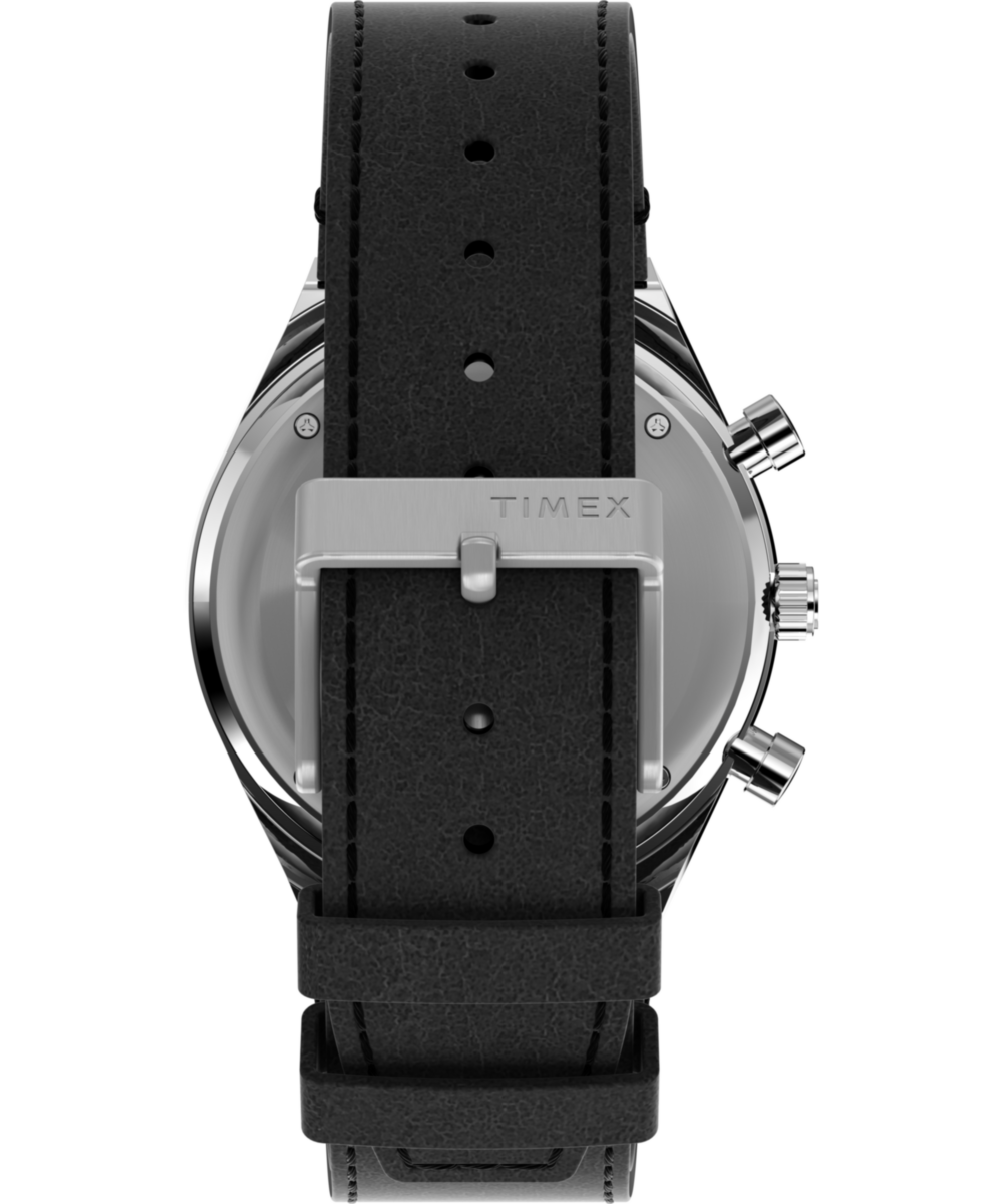 Q Timex Chronograph 40mm Leather Strap Watch - Image 3
