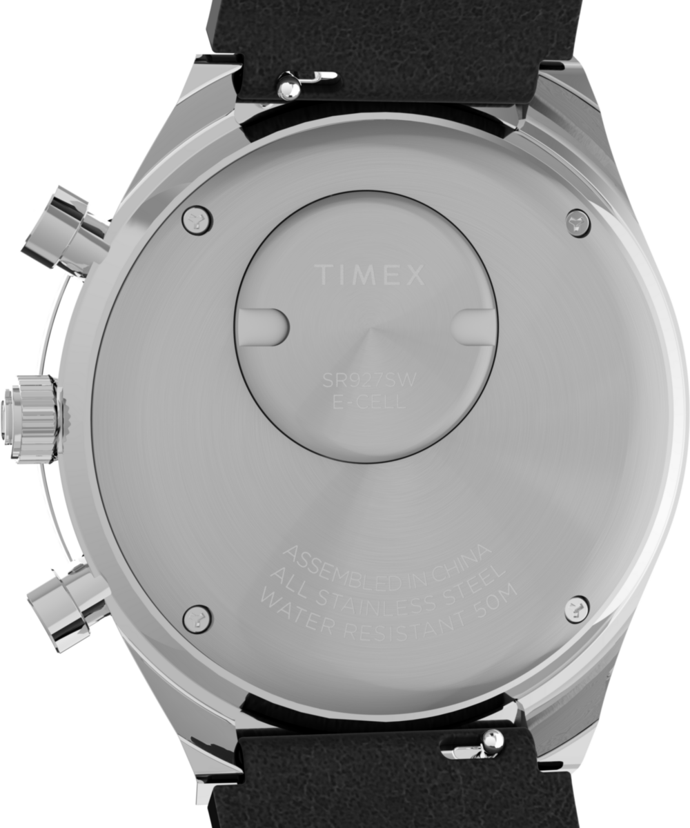 Q Timex Chronograph 40mm Leather Strap Watch - Image 4