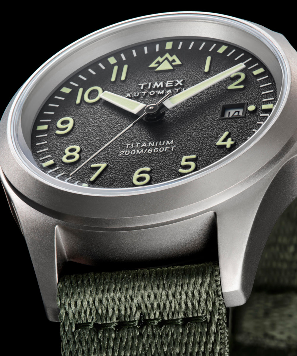 Expedition® Field Post Titanium Automatic 41mm Recycled Fabric Strap Watch - Image 7
