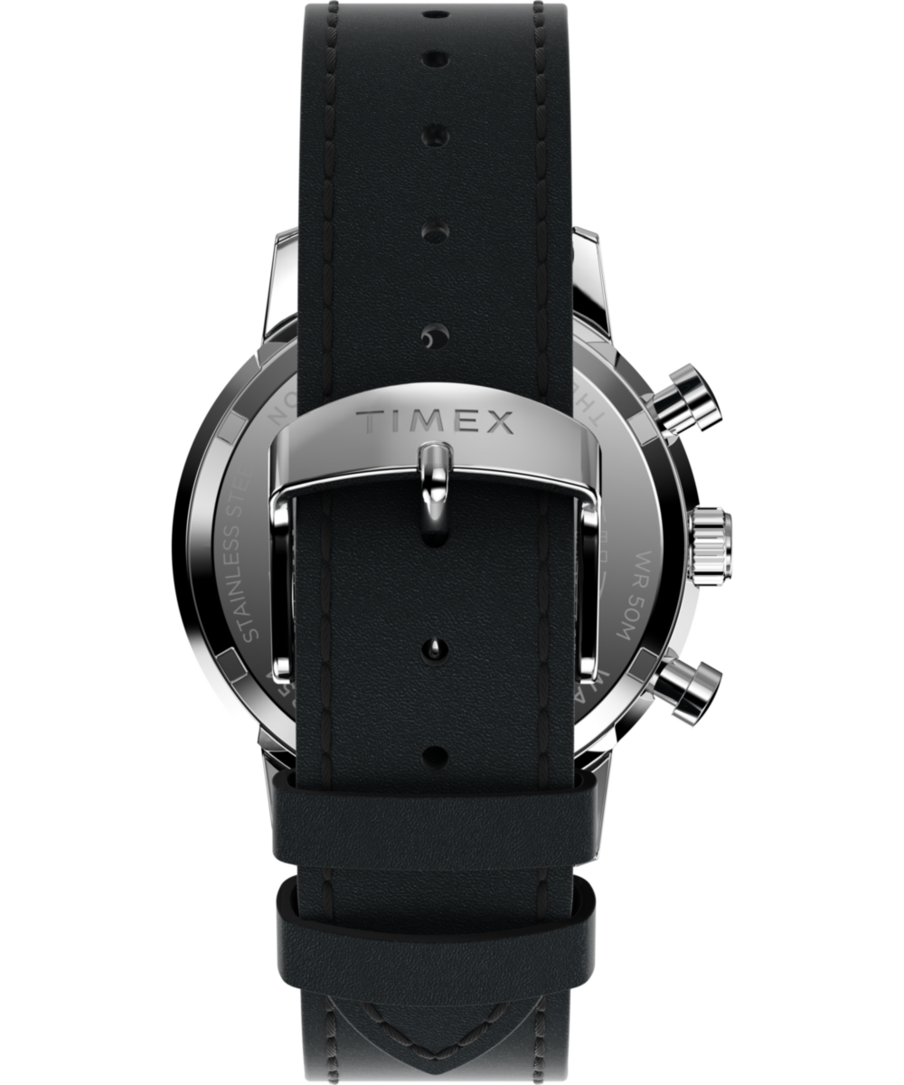 Marlin® Chronograph Tachymeter 40mm Leather Strap Watch - Image 3