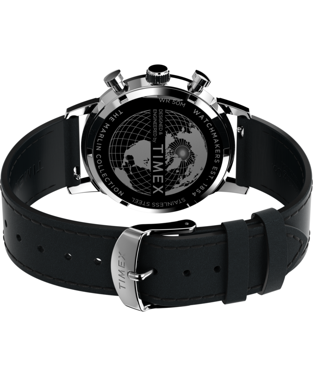 Marlin® Chronograph Tachymeter 40mm Leather Strap Watch - Image 5