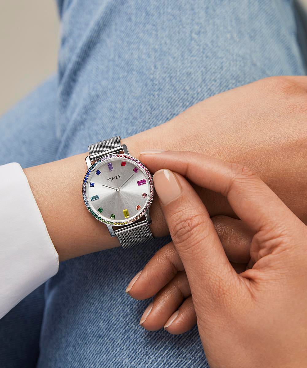 Transcend 34mm Mesh Bracelet Watch - Image 8