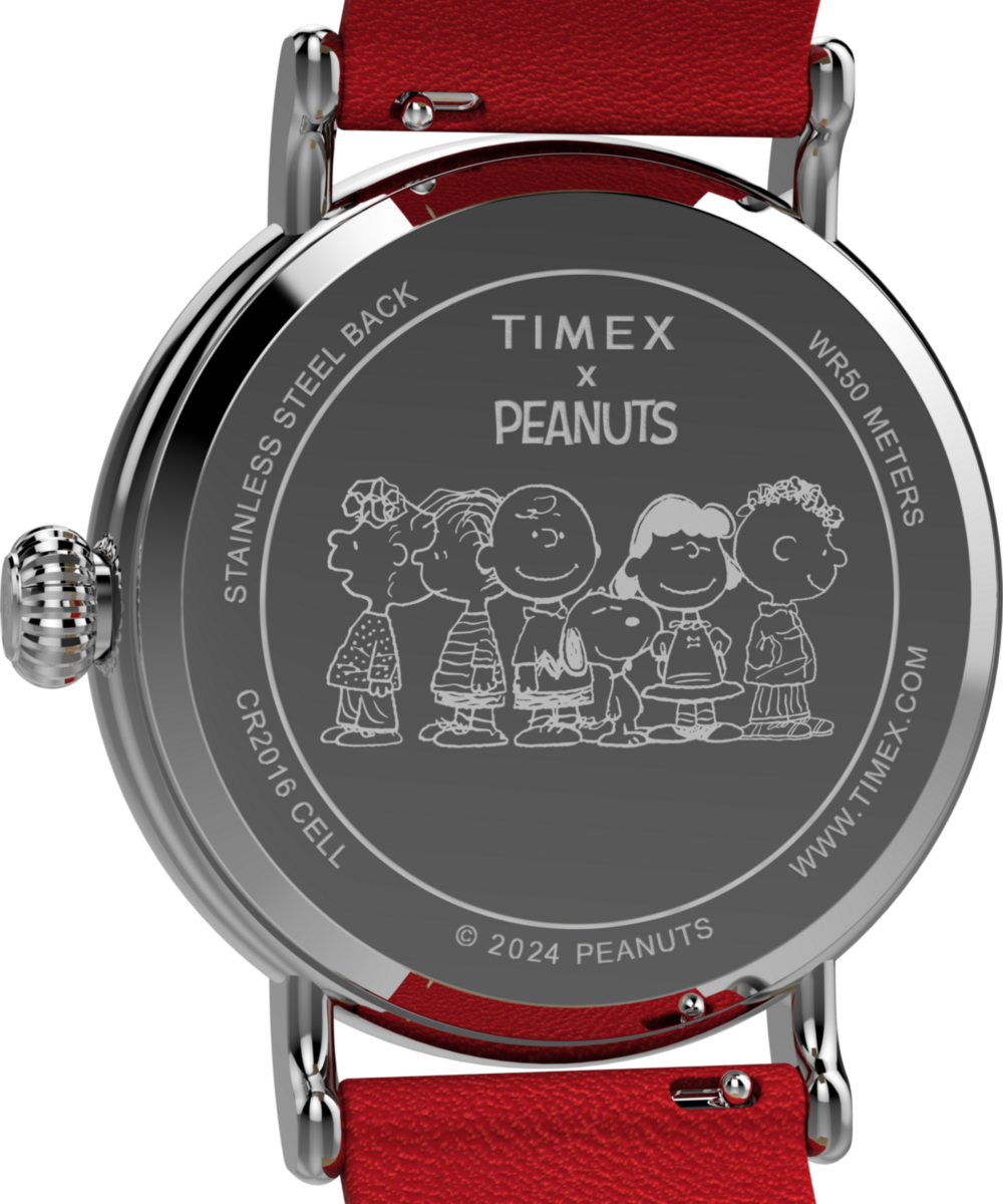 Peanuts® x Timex Standard Snoopy Santa 40mm Leather Strap Watch - Image 4