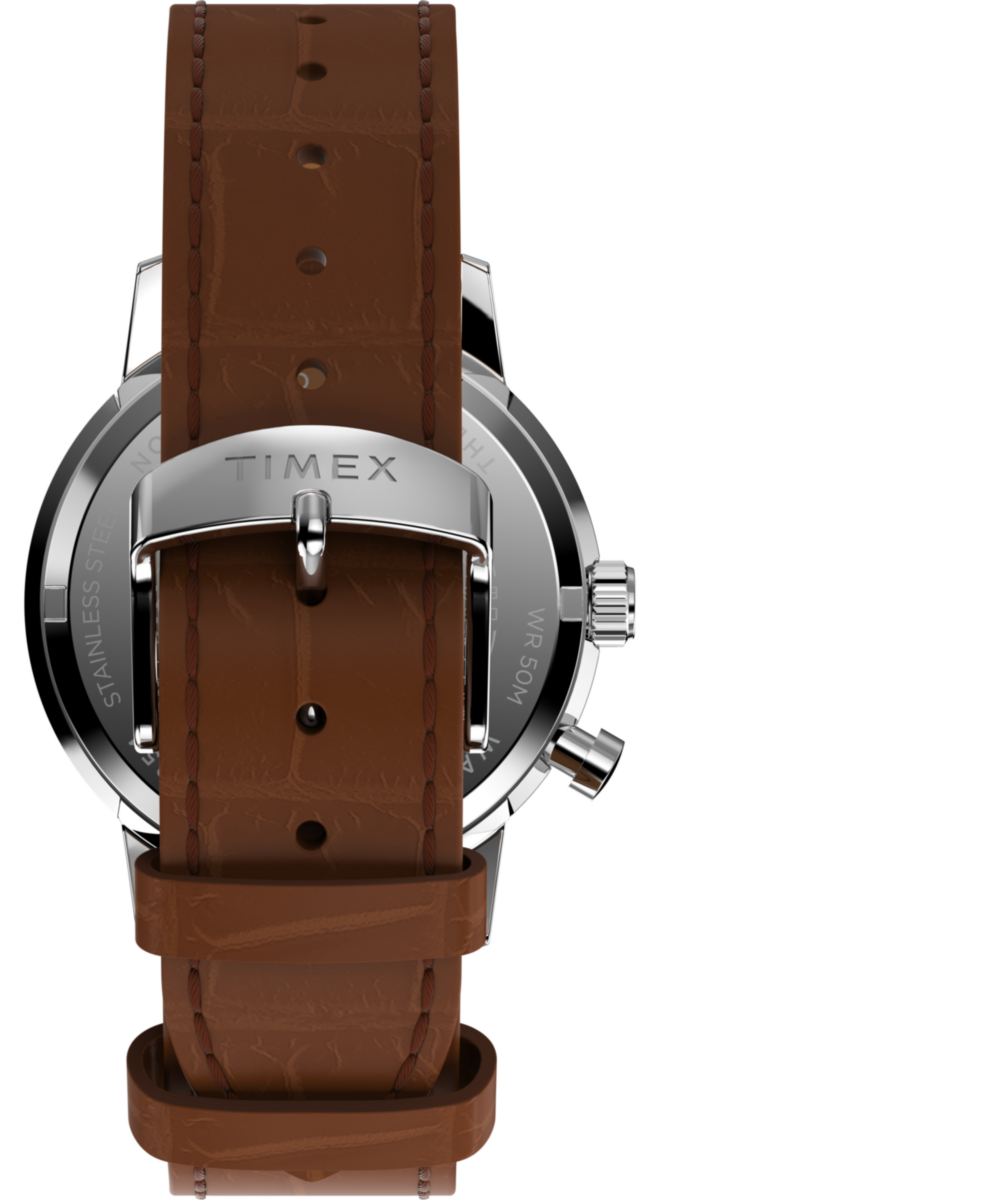 Marlin® Moon Phase 40mm Leather Strap Watch - Image 3