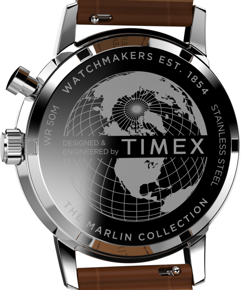 Marlin® Moon Phase 40mm Leather Strap Watch - Image 4