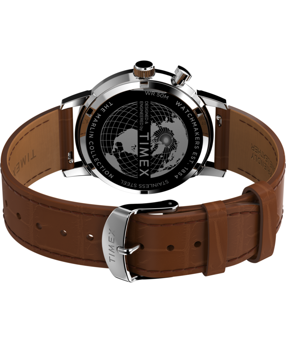 Marlin® Moon Phase 40mm Leather Strap Watch - Image 5