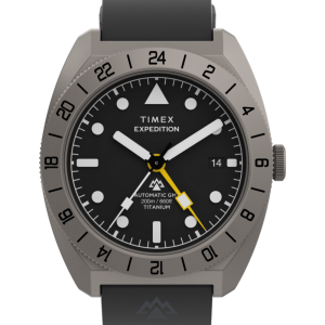 Expedition® Pioneer Titanium Automatic GMT 41mm Silicone Strap Watch