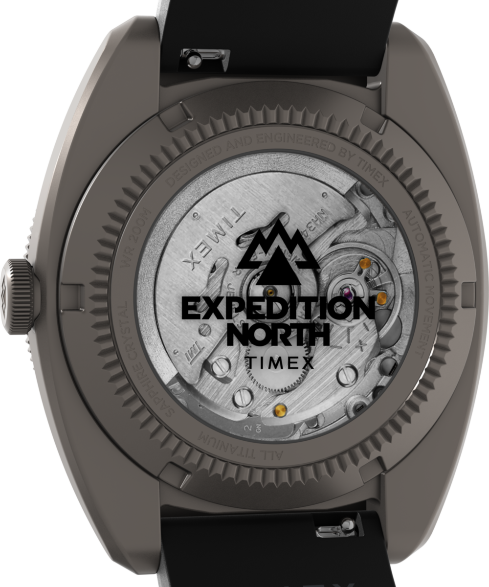 Expedition® Pioneer Titanium Automatic GMT 41mm Silicone Strap Watch - Image 6
