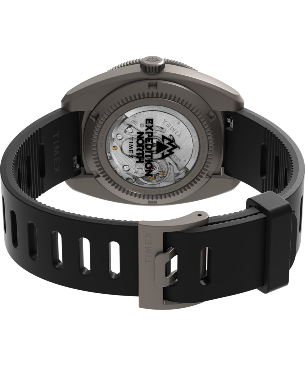 Expedition® Pioneer Titanium Automatic GMT 41mm Silicone Strap Watch - Image 7