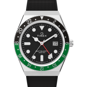 Q Timex® GMT 38mm Synthetic Rubber Strap Watch