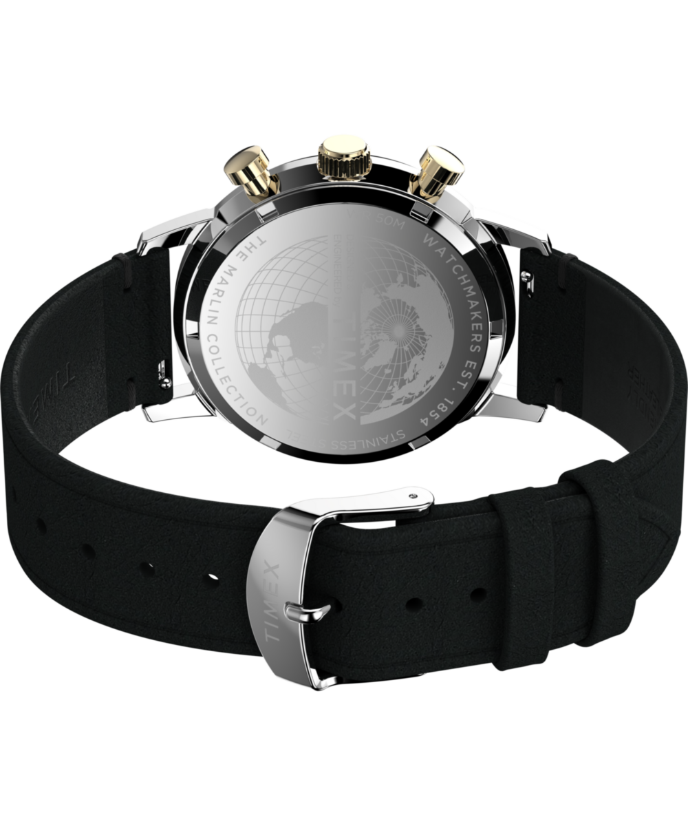 Marlin® Chronograph Tachymeter 40mm Leather Strap Watch - Image 6