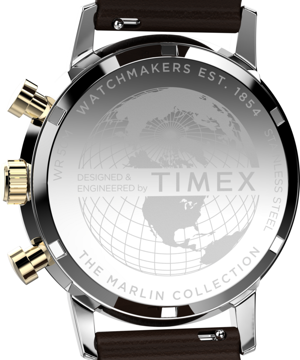 Marlin® Chronograph Tachymeter 40mm Leather Strap Watch - Image 6