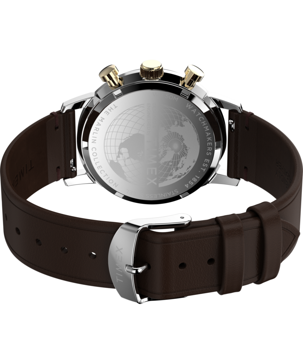 Marlin® Chronograph Tachymeter 40mm Leather Strap Watch - Image 7
