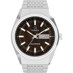 Q Timex® Falcon Eye 38mm Stainless Steel Bracelet Watch 