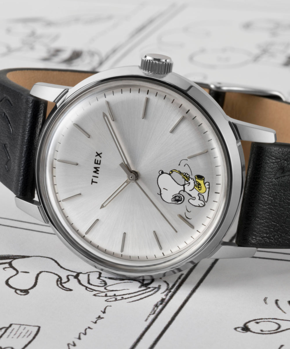 Peanuts® x Timex Marlin® Automatic Saxophonist 40mm Leather Strap Watch - Image 7