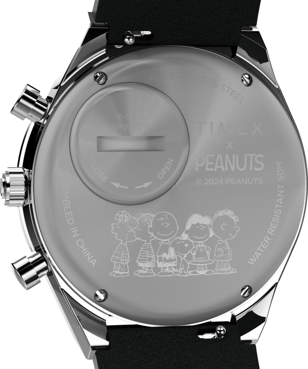 Peanuts® x Q Timex® Snoopy 40mm Leather Strap Watch - Image 5