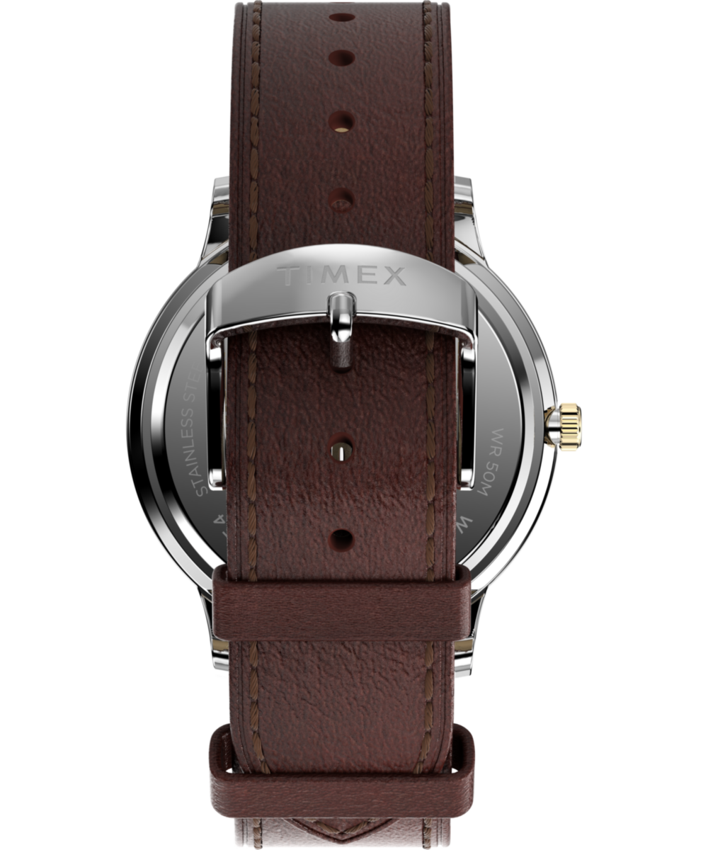 Waterbury Classic Moon Phase 40mm Leather Strap Watch - Image 4
