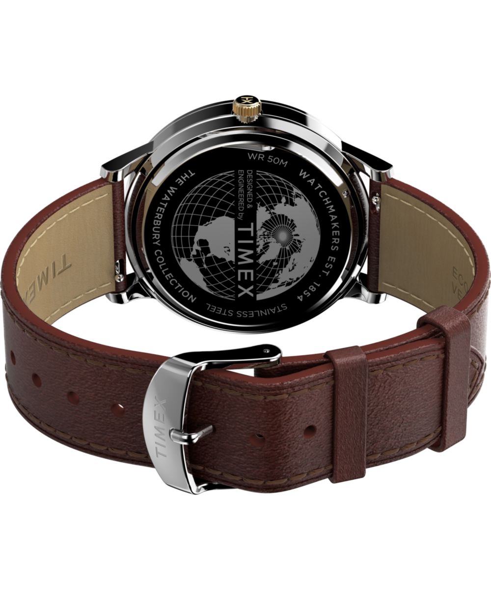 Waterbury Classic Moon Phase 40mm Leather Strap Watch - Image 6