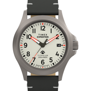 Expedition Titanium 38mm Leather Strap Watch 