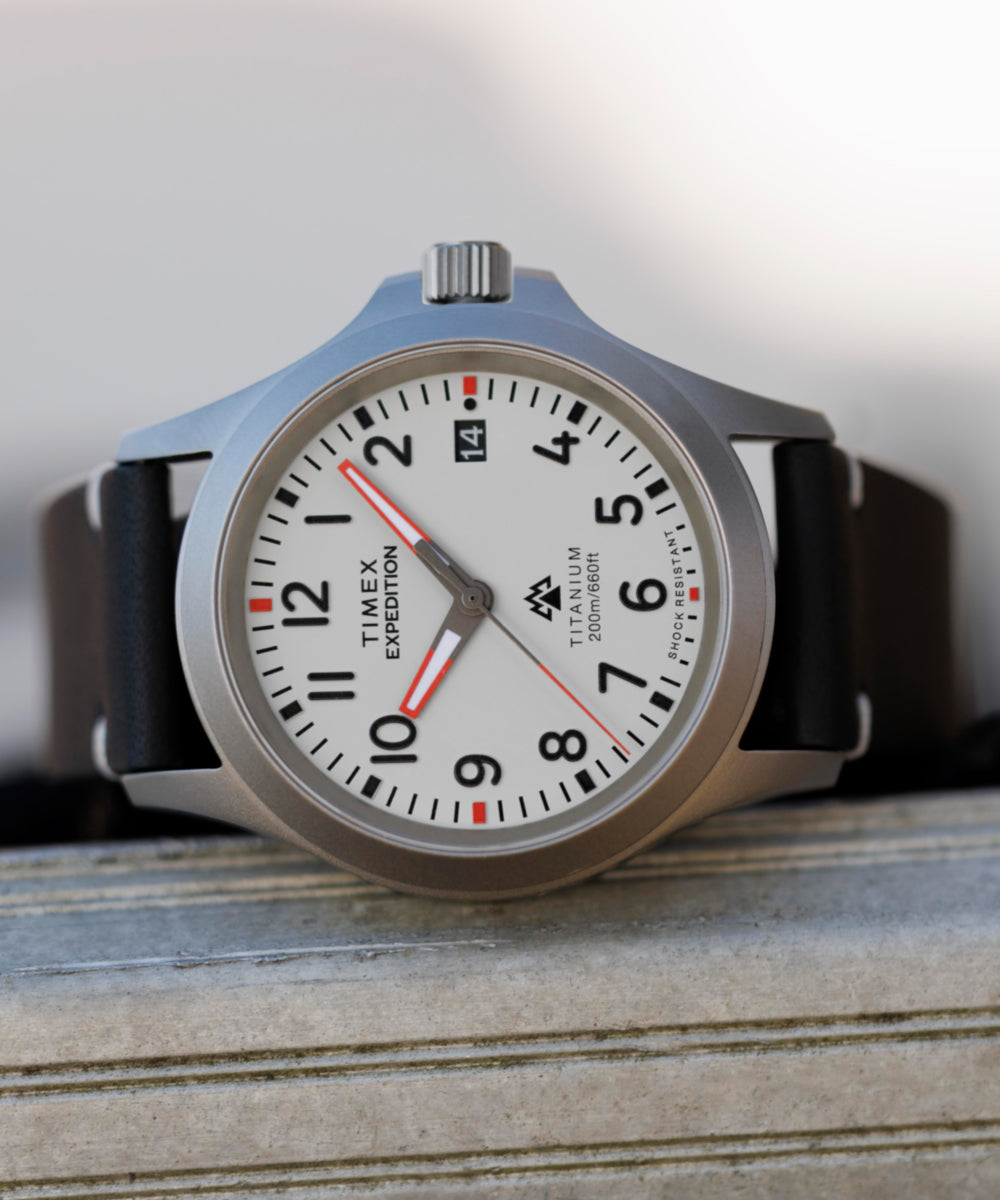 Expedition Titanium 38mm Leather Strap Watch - Image 9