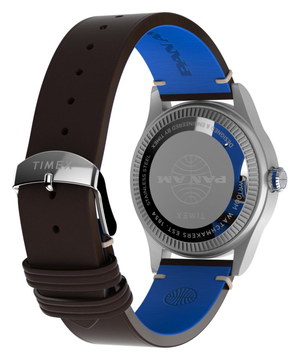 Pan Am® x Timex Waterbury GMT 39mm Leather Strap Watch - Image 5