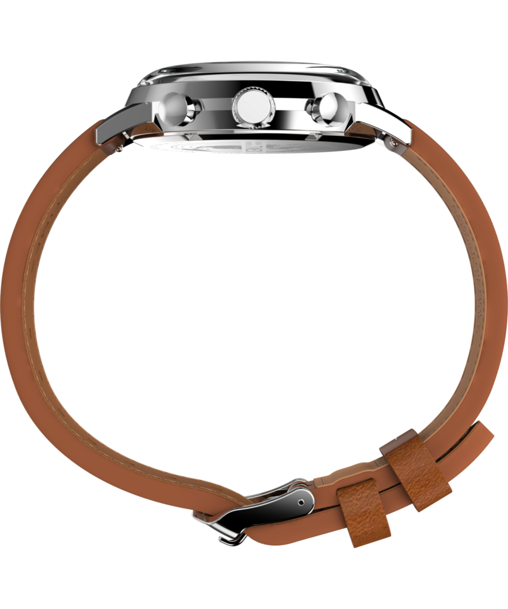 Marlin® Chronograph Tachymeter 40mm Leather Strap Watch - Image 3