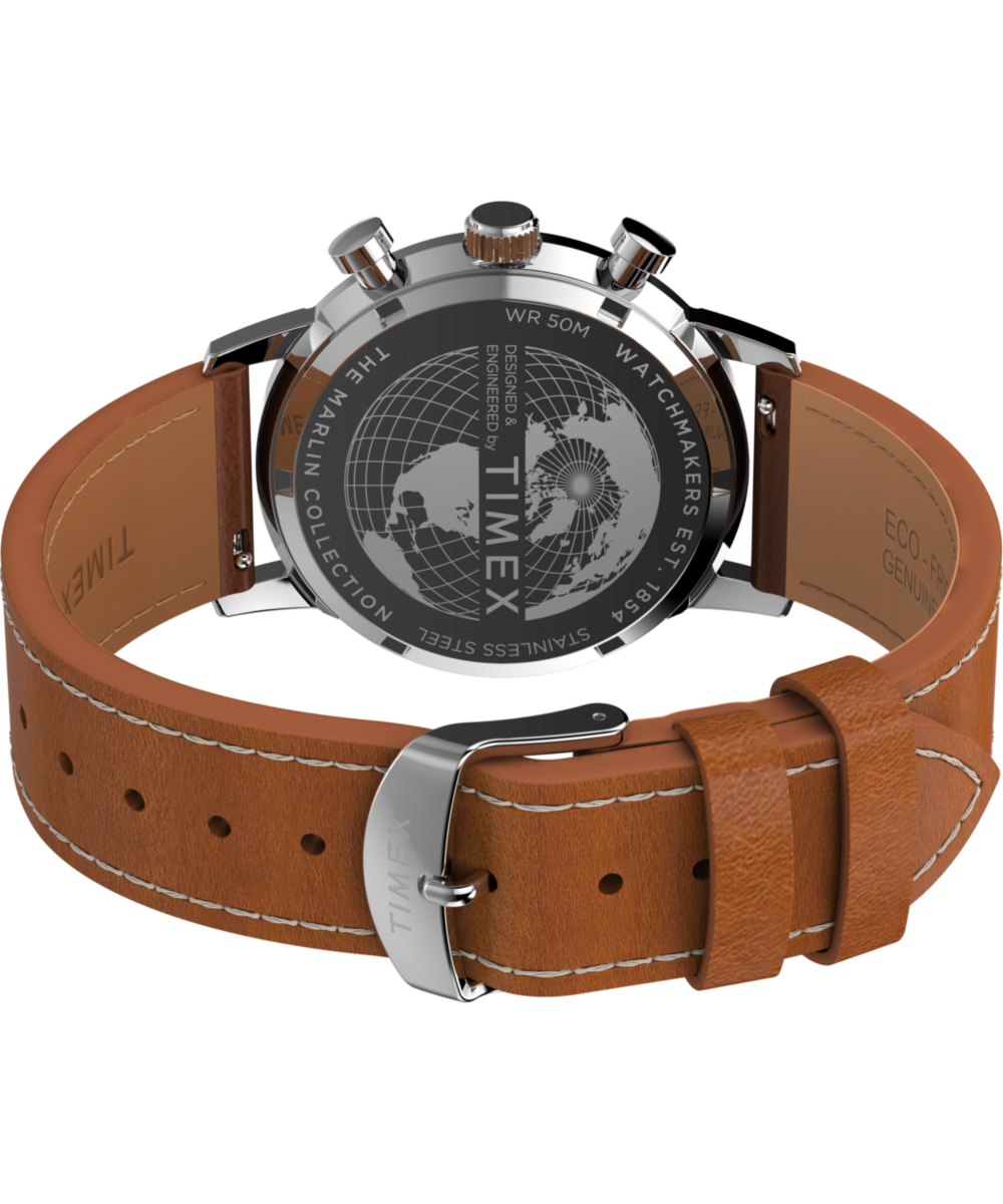 Marlin® Chronograph Tachymeter 40mm Leather Strap Watch - Image 6