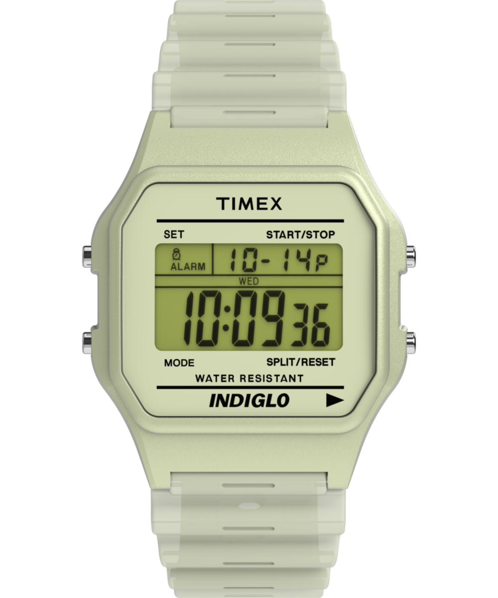 Timex T80 Glow in the Dark 34mm Resin Strap Watch