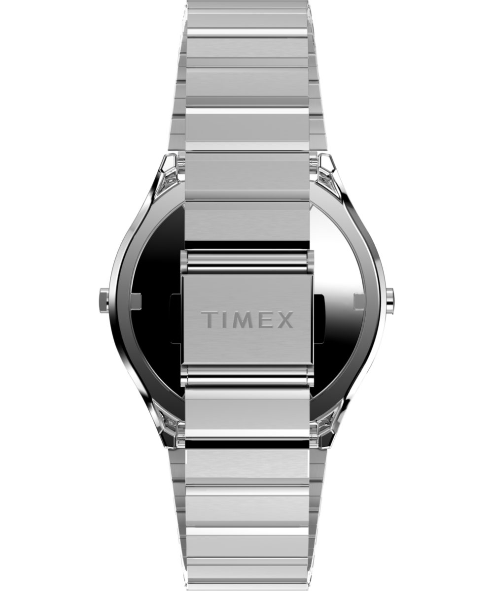Q Timex® 1975 SSQ Digital Reissue 38mm Stainless Steel Bracelet Watch - Image 3