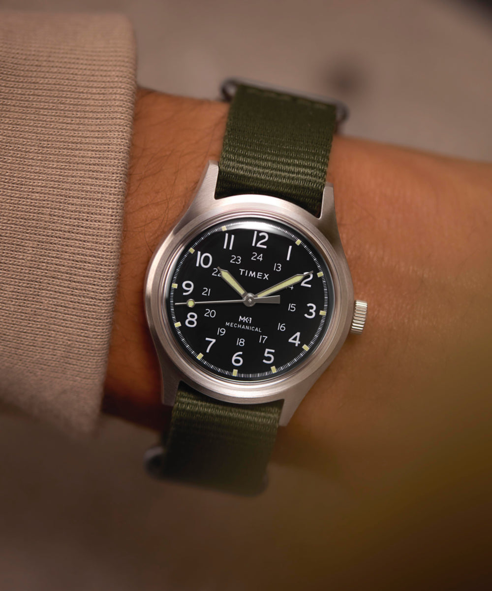 MK1® Hand-Wound 36mm Fabric Strap Watch - Image 2