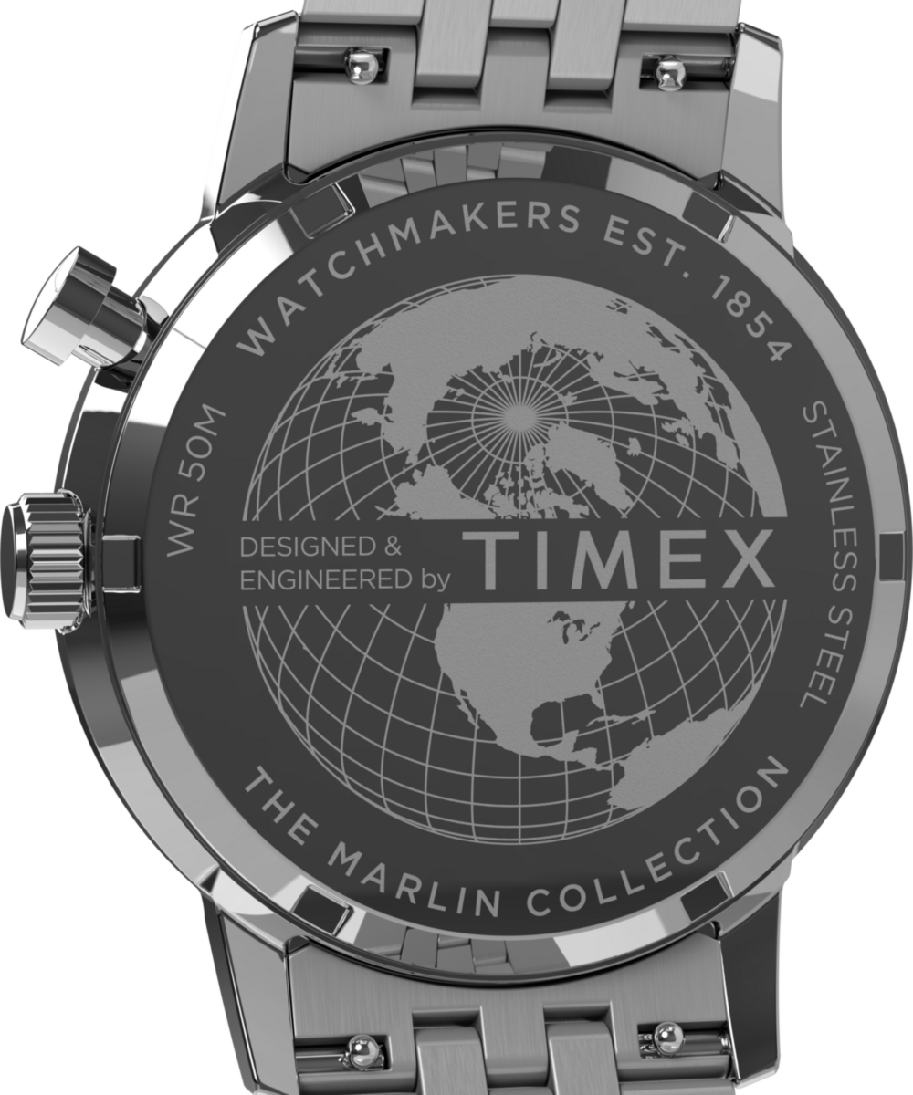 Marlin® Moon Phase Multifunction 40mm Stainless Steel Bracelet Watch - Image 4