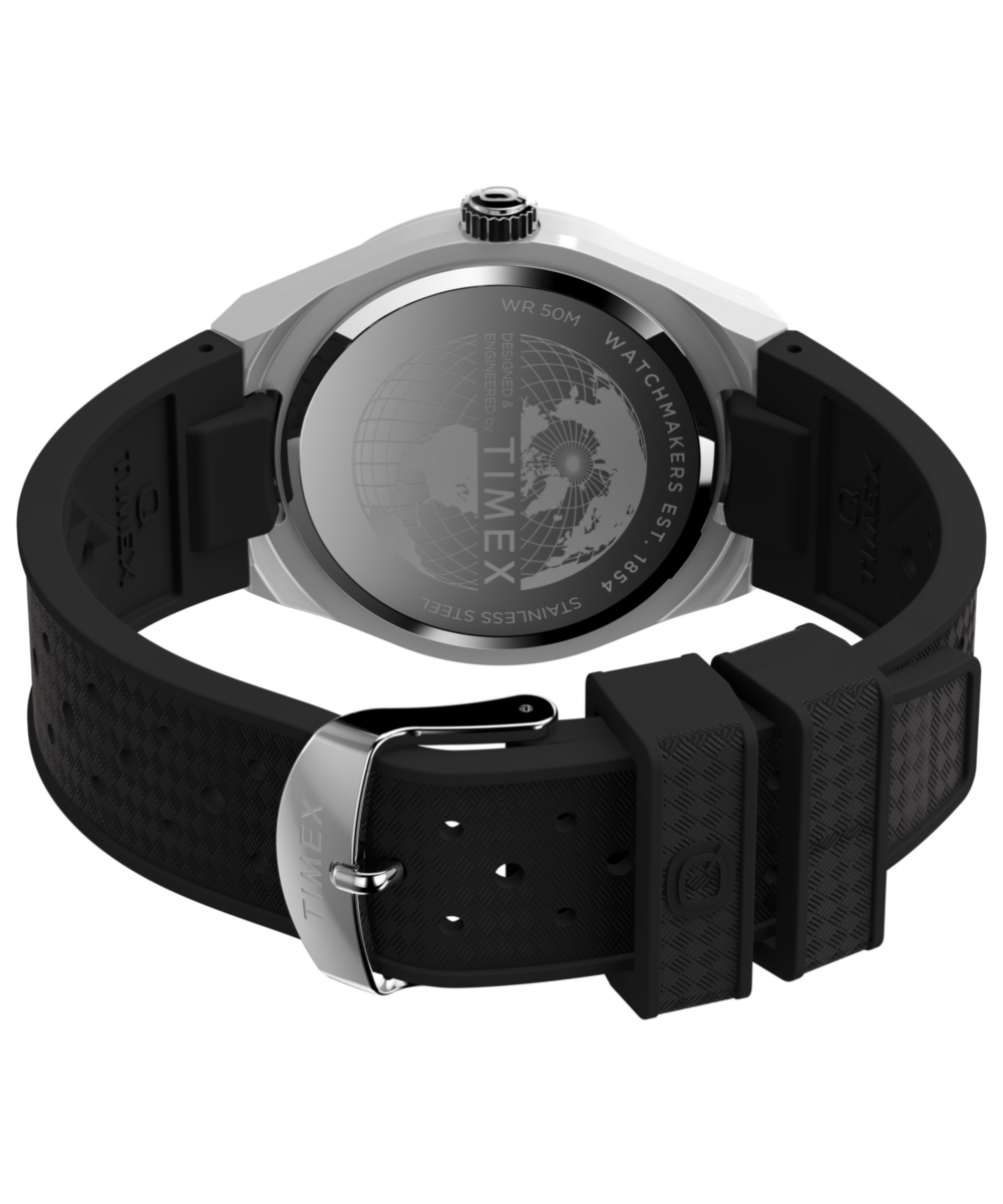 Q Timex® Continental GMT 39mm Synthetic Rubber Strap Watch - Image 6