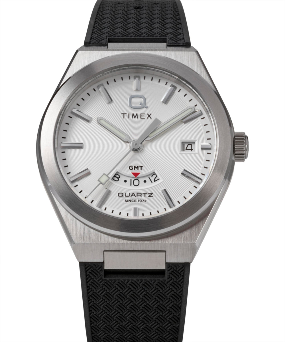 Q Timex® Continental GMT 39mm Synthetic Rubber Strap Watch - Image 7