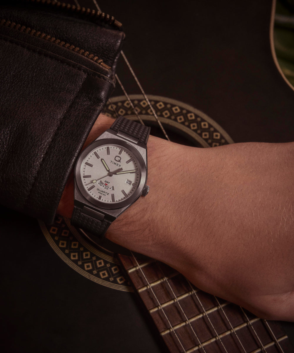 Q Timex® Continental GMT 39mm Synthetic Rubber Strap Watch - Image 2