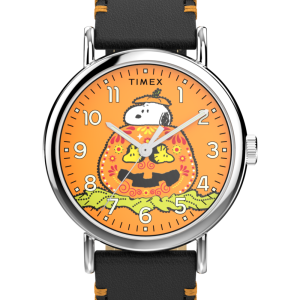Peanuts® x Timex Weekender Pumpkin Dial 40mm Leather Strap Watch