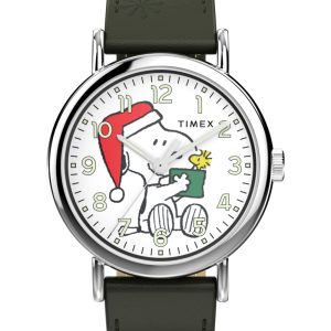 Peanuts® x Timex Weekender Holiday Dial 40mm Leather Strap Watch