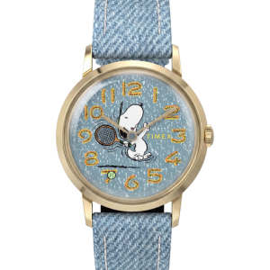 Peanuts® x Timex Marlin® 1965 Reissue Inspired Snoopy Tennis 34mm Fabric Strap Watch