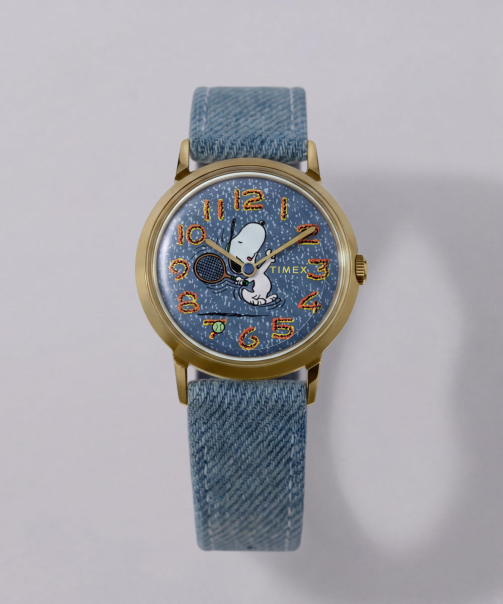 Peanuts® x Timex Marlin® 1965 Reissue Inspired Snoopy Tennis 34mm Fabric Strap Watch - Image 7