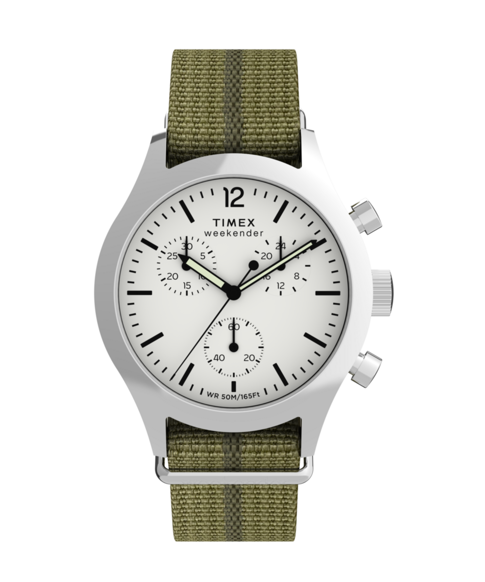 Timex Weekender New England Chronograph 40mm Eco-Conscious Fabric Strap Watch