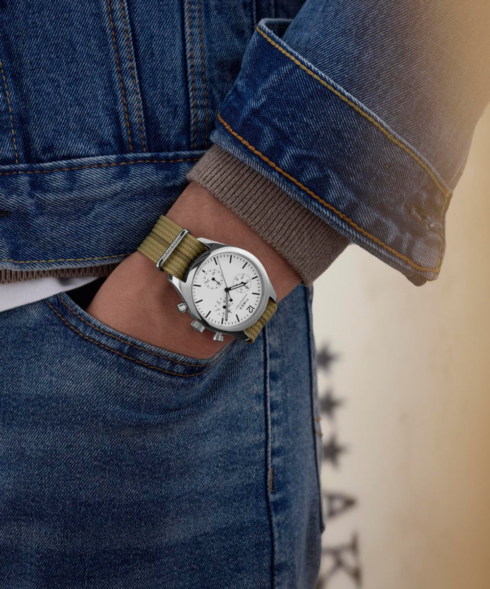Timex Weekender New England Chronograph 40mm Eco-Conscious Fabric Strap Watch - Image 2