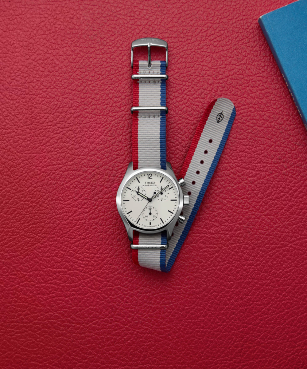 Timex Weekender New England Chronograph 40mm Eco-Conscious Fabric Strap Watch - Image 6