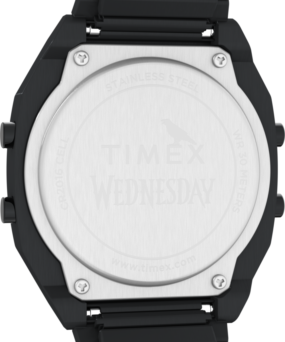 Timex x Wednesday T80 36mm Stainless Steel Black and Purple Expansion Band Watch - Image 4